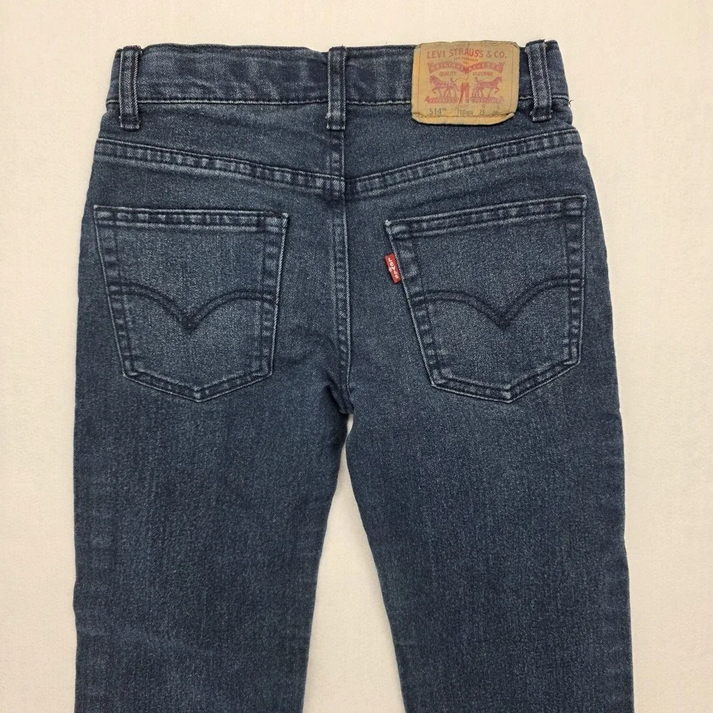 Levis 514 Boys 10 Straight Fit Jeans Blue Adjustable Waist 23x25 Performance